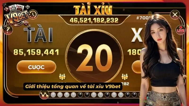 Hình minh họa trò chơi Tài Xỉu V9BET với xúc xắc