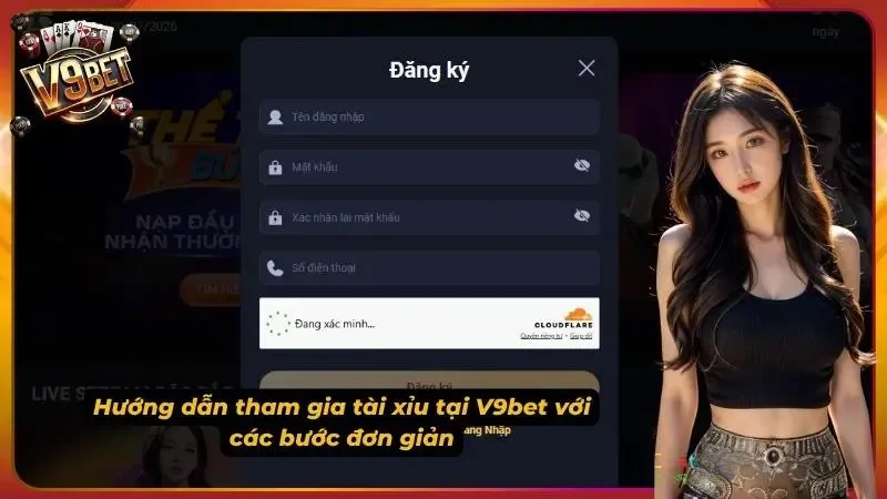 Hình minh họa các bước tham gia Tài Xỉu V9BET